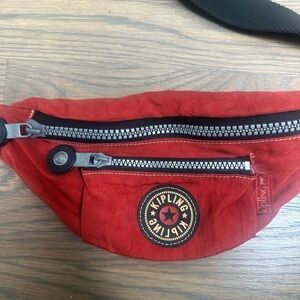 Kipling Red Belt Bag Compact Sporty Design